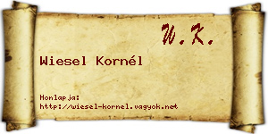 Wiesel Kornél névjegykártya