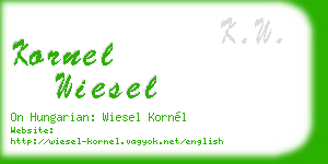 kornel wiesel business card